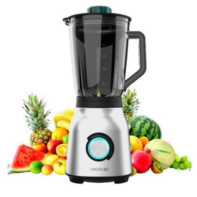 Batidora de vaso con 1800 W de máxima potencia, 5 velocidades y 6 cuchillas de acero inoxidable. Pic