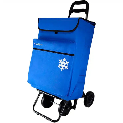 Carro de compra  Julia Azul Oceano - 4 ruedas, bolsa isotérmica, bolsa 50L.