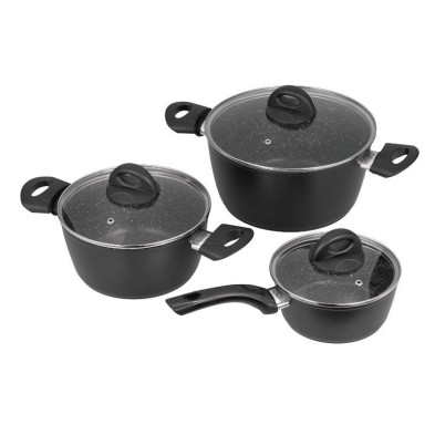 Batería cocina Jata BC3 - Inducción, Cazuela 24cm 4.2L, Cazuela 20cm 2.4L, Cazo 15cm 1.1L, Antiadherente