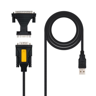 Nanocable CONVERTIDOR USB A SERIE, TIPO A/M-RS232 DB9/M DB25/M, 1,8 M