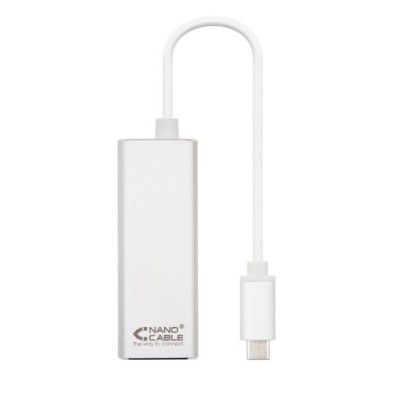 Nanocable Conversor USB-C A Ethernet Gigabit 10/100/1000 Mbps. 15cm