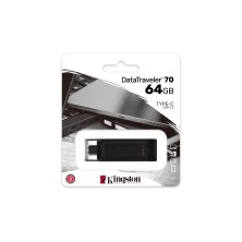 Kingston Technology DataTraveler 70 unidad flash USB 64 GB USB Tipo C 3.2 Gen 1 (3.1 Gen 1) Negro