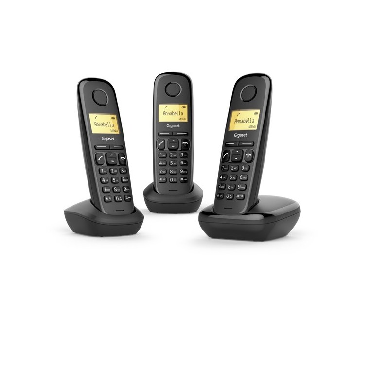 Gigaset A170 Trio Teléfono DECT/analógico Identificador de llamadas Negro