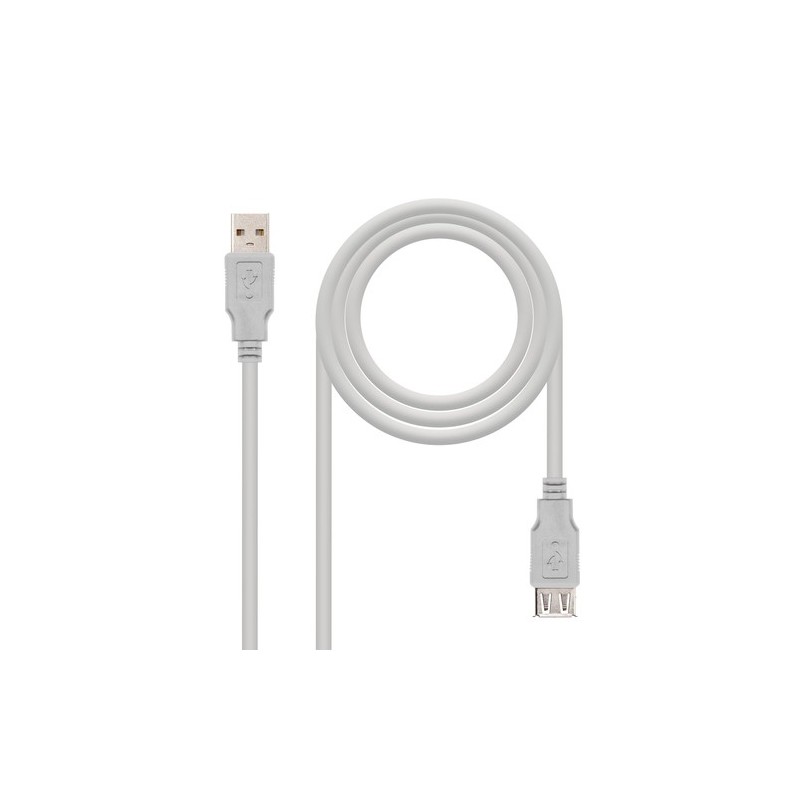 Nanocable CABLE USB 2.0, TIPO A/M-A/H, BEIGE, 1.8 M