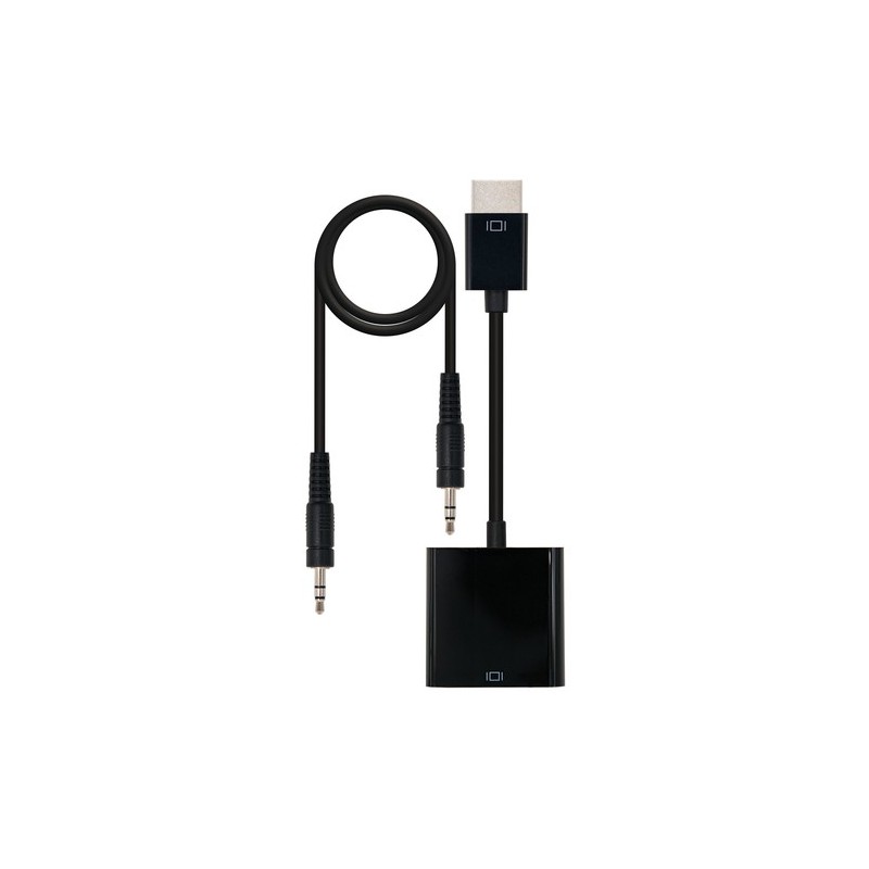 Nanocable CONVERSOR HDMI A SVGA+AUDIO, HDMI/M-SVGA/H+3.5/H, NEGRO, 10 CM+1.0 M