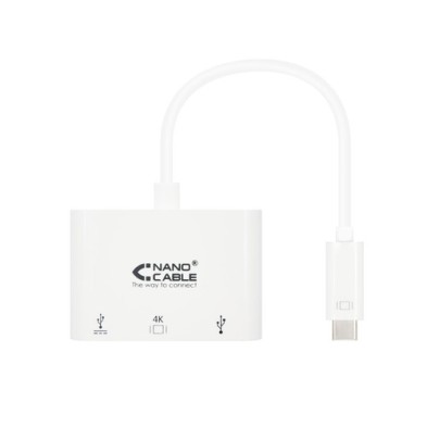 Nanocable CONVERSOR USB-C A HDMI / USB / USB-C, 3 EN 1, 15 CM