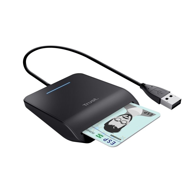 Trust Primo lector de tarjeta inteligente Interior USB CardBus+USB 2.0 Negro