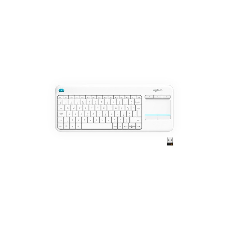 Logitech K400 Plus Tv teclado Universal RF inalámbrico QWERTY Español Blanco