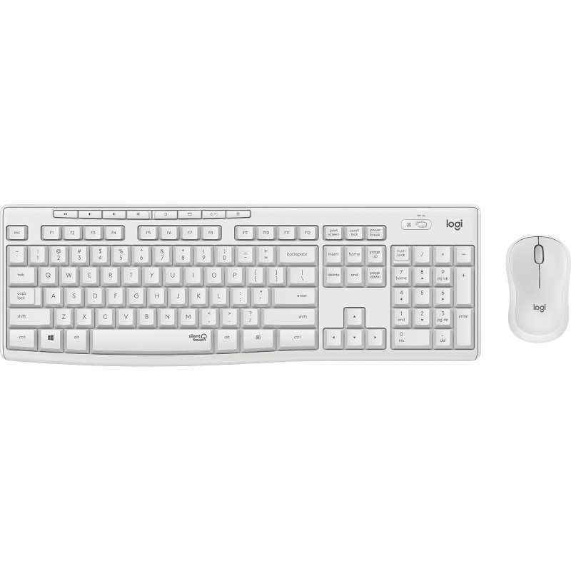 Logitech MK295 Silent Wireless Combo teclado Ratón incluido Oficina USB QWERTY Español Blanco