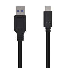 AISENS Cable USB 3.1 Gen 2 10 Gbps 3 A, Tipo C/M-A/M, Negro, 0.5m