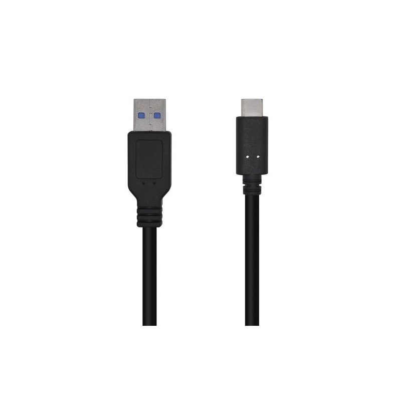 AISENS Cable USB 3.1 Gen 2 10 Gbps 3 A, Tipo C/M-A/M, Negro, 0.5m