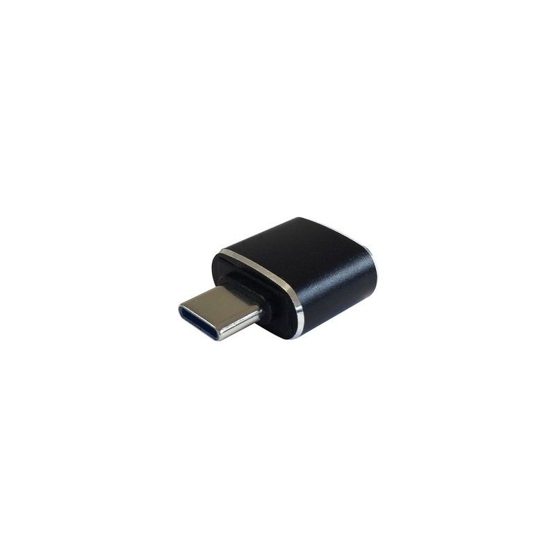 AISENS Mini adaptador USB 3.1 Gen2 3A, tipo USB-C/M-A/H, Negro