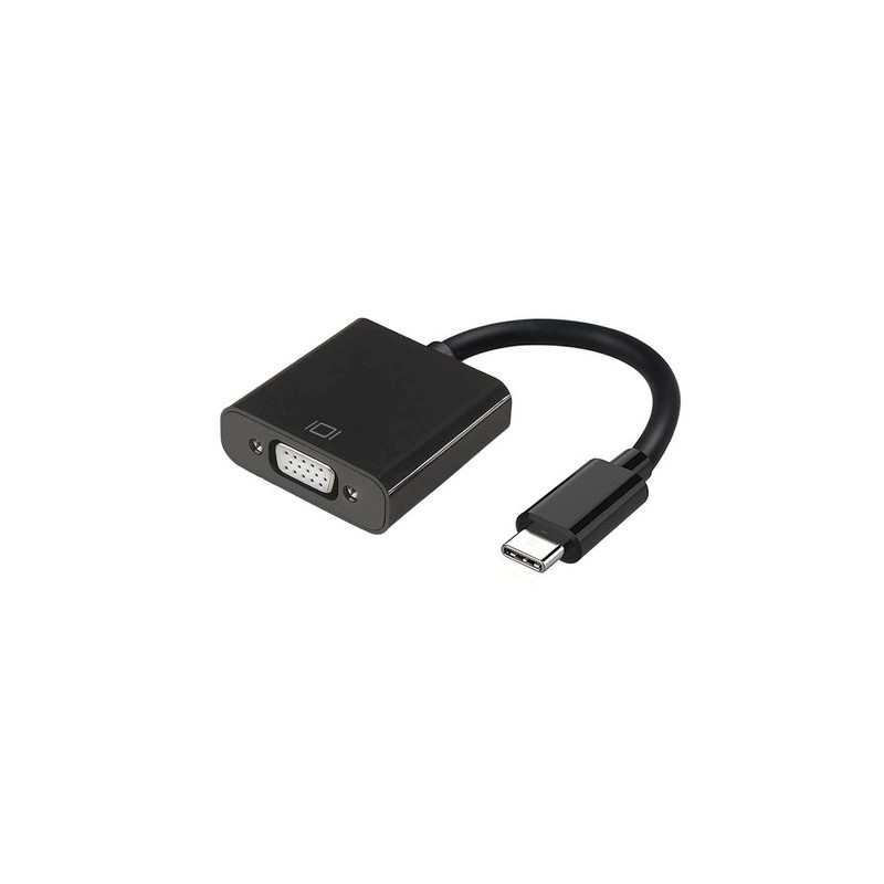 AISENS Conversor USB-C a VGA, USB-C/M - HDB15/H, Negro, 15cm