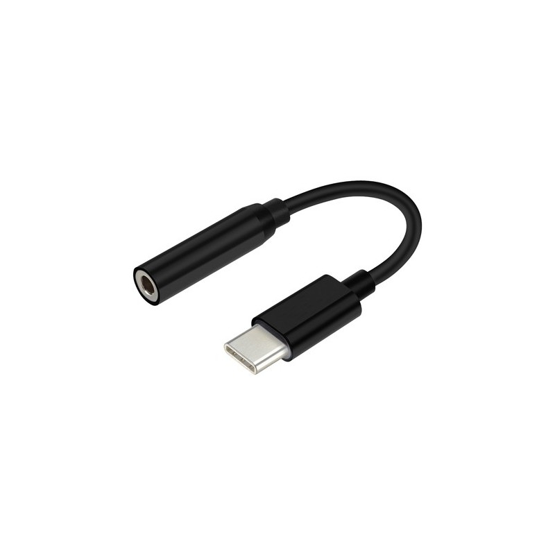 AISENS Conversor USB C a Audio 384KHz, USB C/M - jack 3.5/H, negro, 15 cm