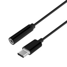 AISENS Conversor USB-C a audio estilo Apple, USB-C/M-Jack 3.5/H, Negro, 15 cm