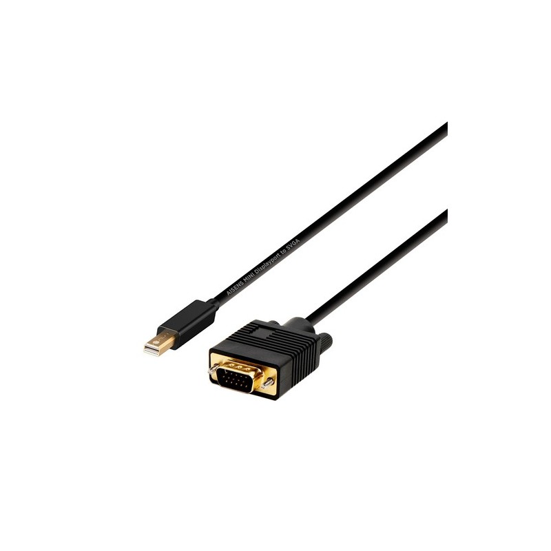 AISENS Cable conversor Mini DP A VGA, Mini DP/M - VGA/M, Negro, 2.0m