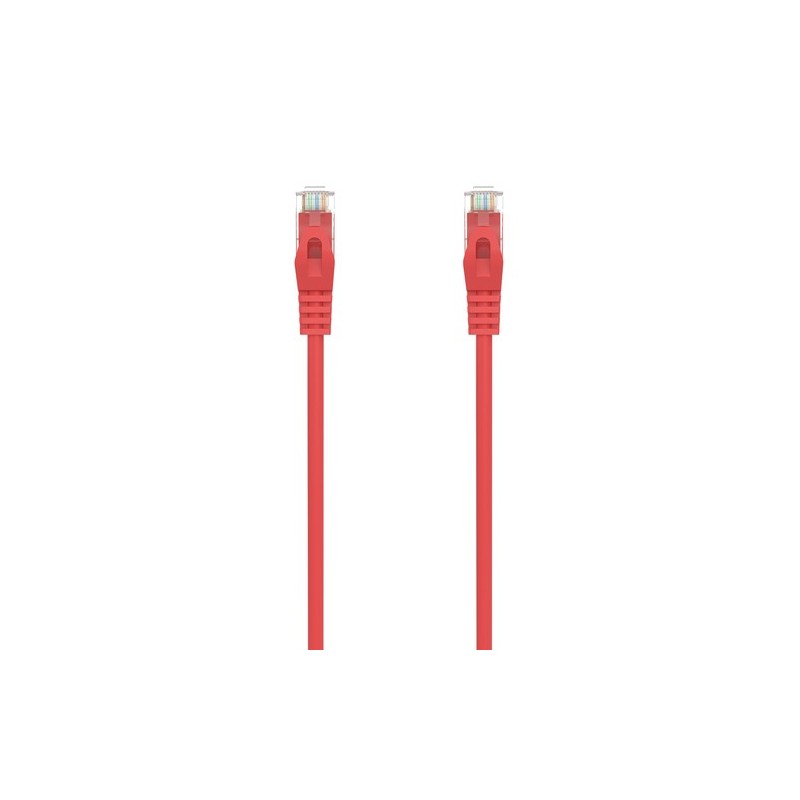 AISENS Cable de Red Latiguillo RJ45 LSZH Cat.6A 500 Mhz UTP AWG24, Rojo, 3.0M