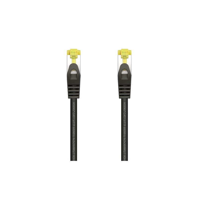 AISENS Cable De Red Latiguillo RJ45 LSZH Cat.7 600 MHz S/FTP PIMF AWG26, Negro, 25 cm