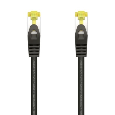 AISENS Cable De Red Latiguillo RJ45 LSZH Cat.7 600 MHz S/FTP PIMF AWG26, Negro, 25 cm