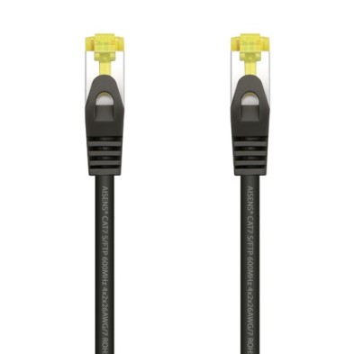 AISENS Cable De Red Latiguillo RJ45 LSZH Cat.7 600 MHz S/FTP PIMF AWG26, Negro, 25 cm