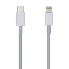 AISENS Cable USB 2.0 USB-? A Lightning PD 2A, Lightning/M-USB-?/M, Blanco, 20cm