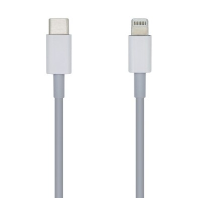 AISENS Cable USB 2.0 USB-? A Lightning PD 2A, Lightning/M-USB-?/M, Blanco, 20cm