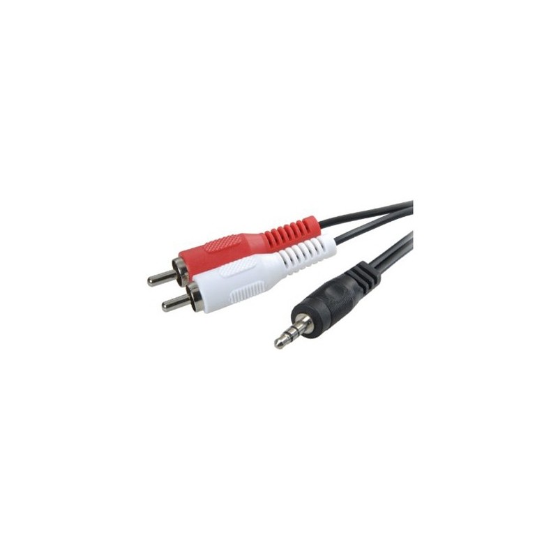 3GO CA101 cable de audio 2 m 3,5mm 2 x RCA Negro