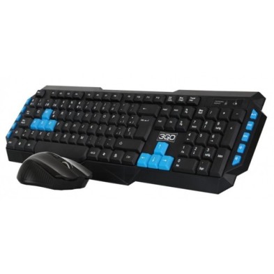 3GO COMBODRILEW2 teclado Ratón incluido Universal RF inalámbrico QWERTY Español Negro, Azul