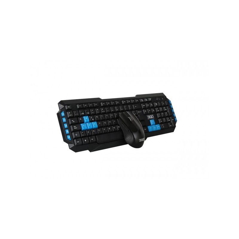 3GO COMBODRILEW2 teclado Ratón incluido Universal RF inalámbrico QWERTY Español Negro, Azul