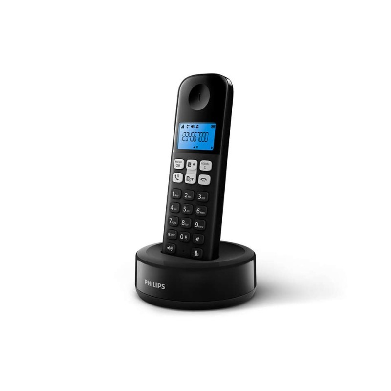 Philips D1611B/34 teléfono Teléfono DECT Identificador de llamadas Negro