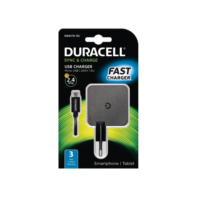 Duracell DMAC10-EU cargador de dispositivo móvil Universal Negro Corriente alterna Interior