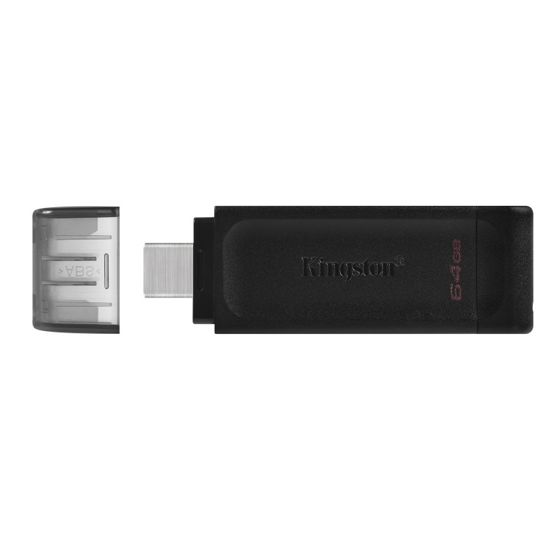 Kingston Technology DataTraveler 70 unidad flash USB 64 GB USB Tipo C 3.2 Gen 1 (3.1 Gen 1) Negro