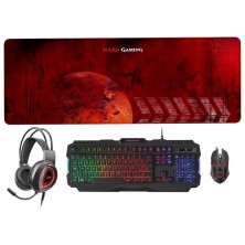 Mars Gaming MCPRGB2ES Combo Gaming Teclado Ratón Alfombrilla XXL y Cascos Idioma Español