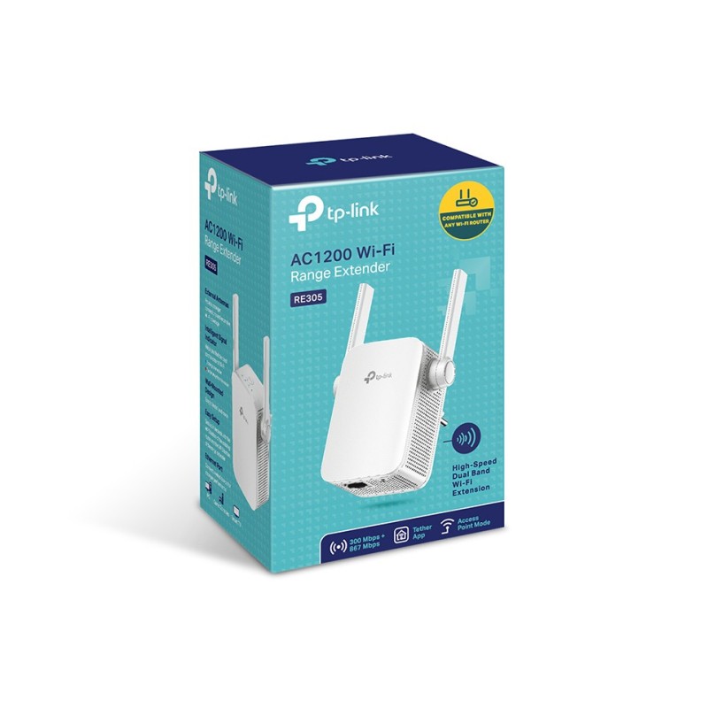 TP-Link RE305 ampliador de red Repetidor de red Blanco 10, 100 Mbit/s