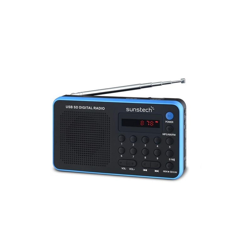 Sunstech Portable digital AM/FM radio Black Portátil Analógica Negro, Azul