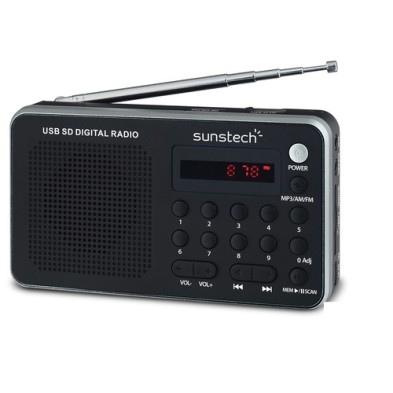 Sunstech Portable digital AM/FM radio silver Portátil Analógica Negro, Plata