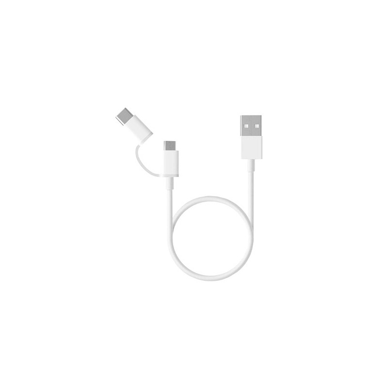 Xiaomi Mi 2-in-1 USB Cable Micro USB to Type C 30cm cable USB USB 2.0 0,3 m USB A Micro-USB B Blanco