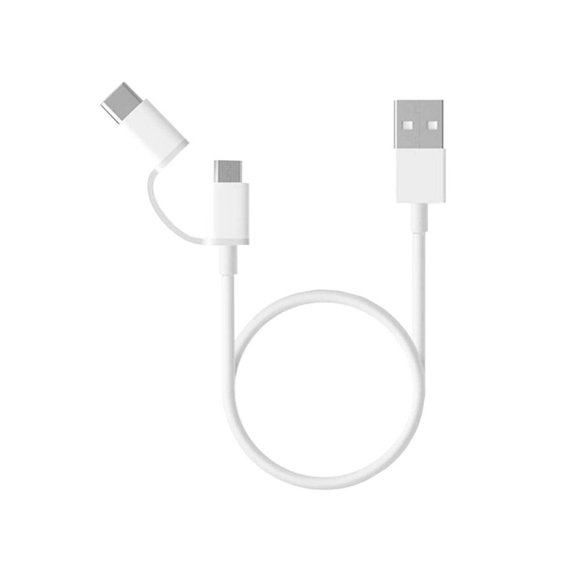 Xiaomi Mi 2-in-1 USB Cable Micro USB to Type C 30cm cable USB USB 2.0 0,3 m USB A Micro-USB B Blanco