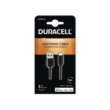 Duracell USB5012A cable de conector Lightning 1 m Negro