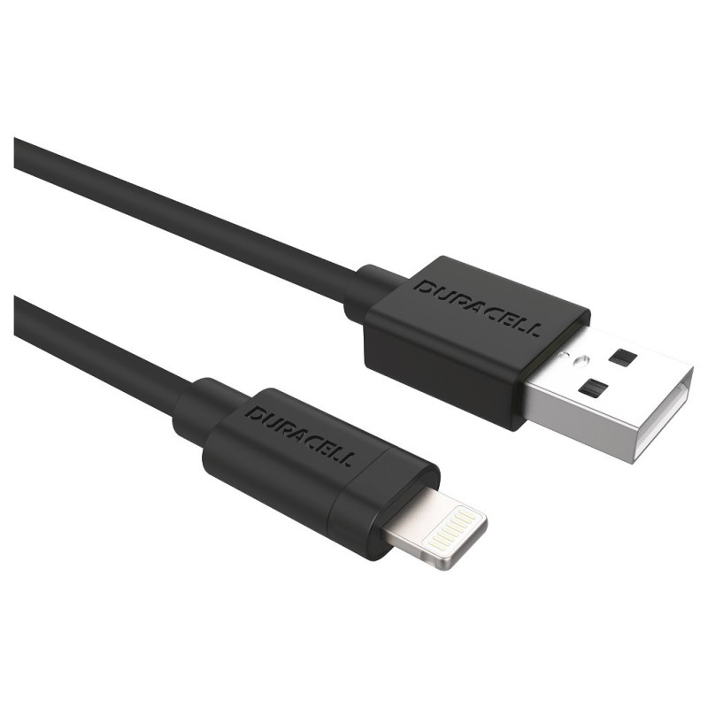 Duracell USB5012A cable de conector Lightning 1 m Negro