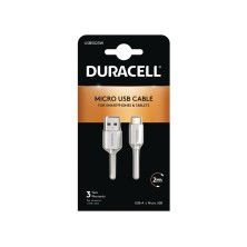 Duracell USB5023W cable USB 2.0 2 m USB A Micro-USB A Blanco