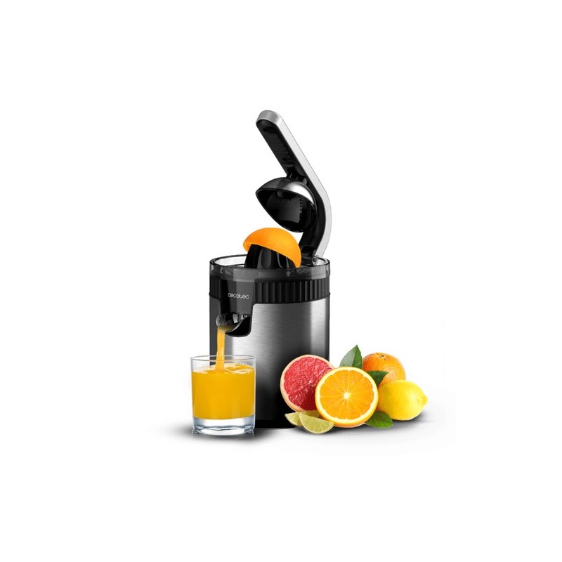 Cecotec Xqueeze RetroJuice 600 Steel Licuadora centrífuga 600 W Negro, Metálico