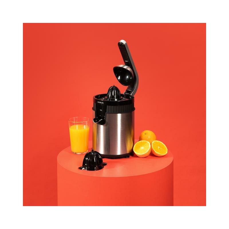 Cecotec Xqueeze RetroJuice 600 Steel Licuadora centrífuga 600 W Negro, Metálico