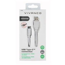 Vivanco DCVVUSBC20A12W cable USB 1,2 m USB C USB A Blanco