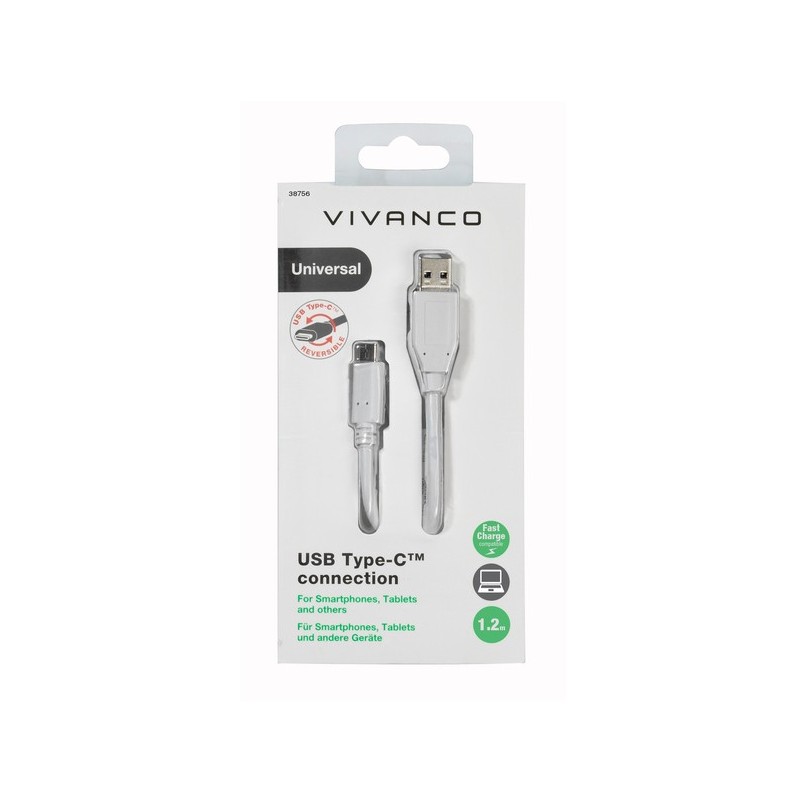 Vivanco DCVVUSBC20A12W cable USB 1,2 m USB C USB A Blanco