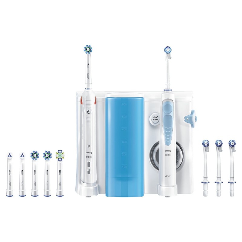 Oral-B Smart 5000 + Oxyjet Adulto Cepillo dental oscilante Azul, Blanco