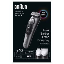 Braun BeardTrimmer BT9420 Batería 40 2 cm Mojado y seco Negro, Gris