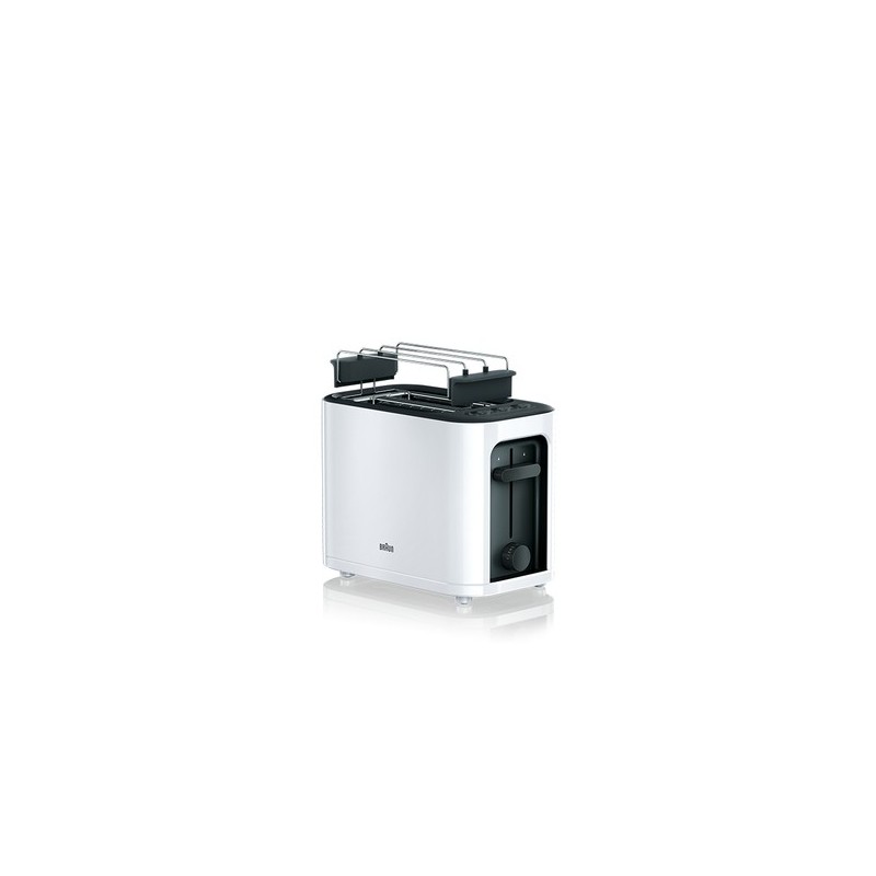 Braun HT3000WH tostadora 2 rebanada(s) 1000 W Negro, Blanco