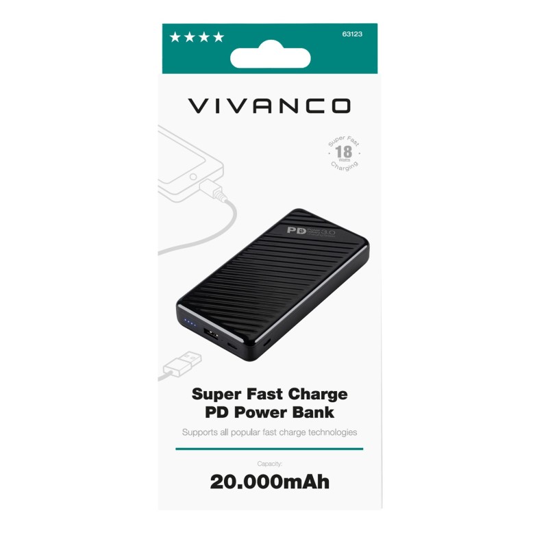 Vivanco Super Fast Car Charge PD Ión de litio 20000 mAh Negro