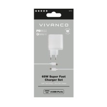 Vivanco Super Fast Dual Charger Set Universal Blanco Corriente alterna Interior